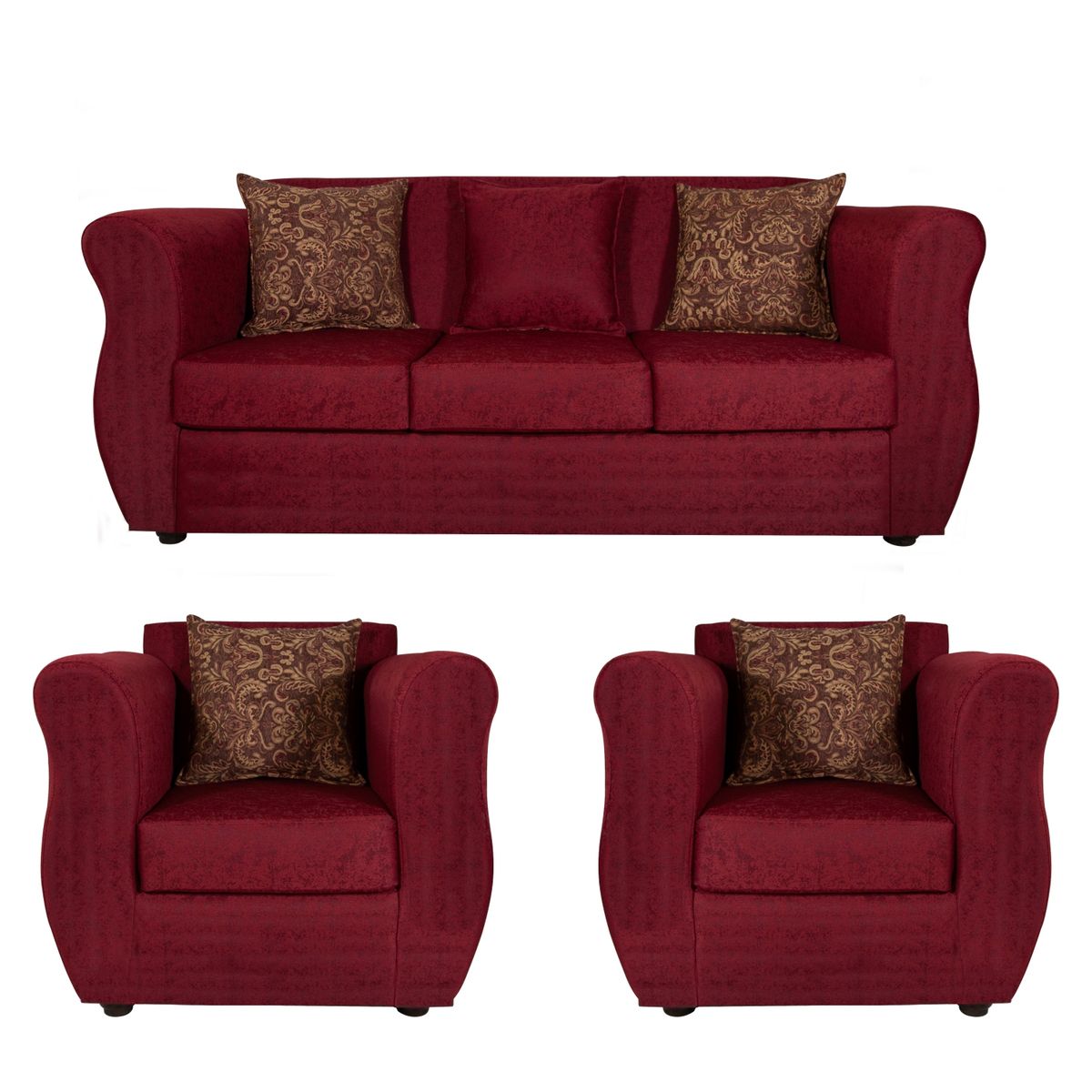 SANENZZO - Living Grecia 3 Cuerpos Y 2 Butacas Tela Sanenzzo