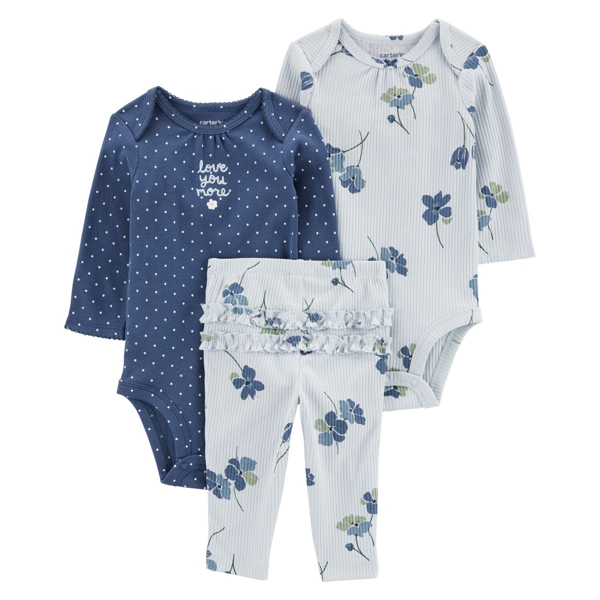 CARTER'S - Conjunto 3 Piezas Calza y Dos Body Bebé Niña Carter's