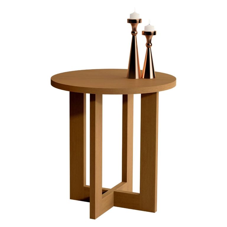 BE DESIGN Mesa Lateral Redonda Be Caramelo