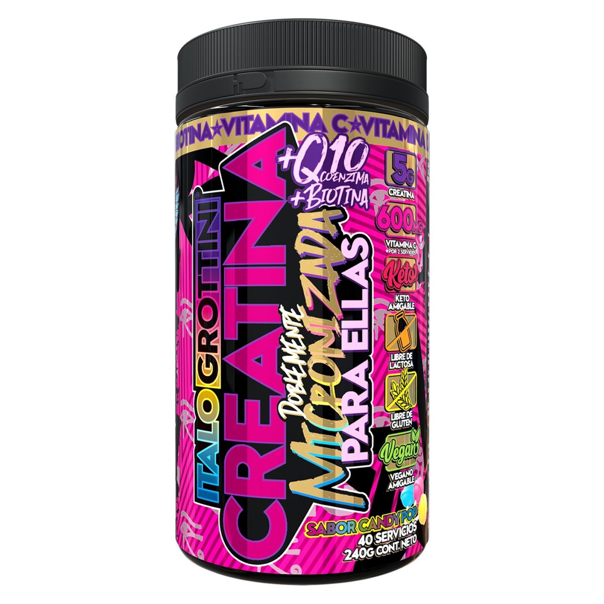 ITALO GROTTINI - Creatina Doblemente Micronizada Para Ellas 232 Gramos 40 Servicios Italo Grottini