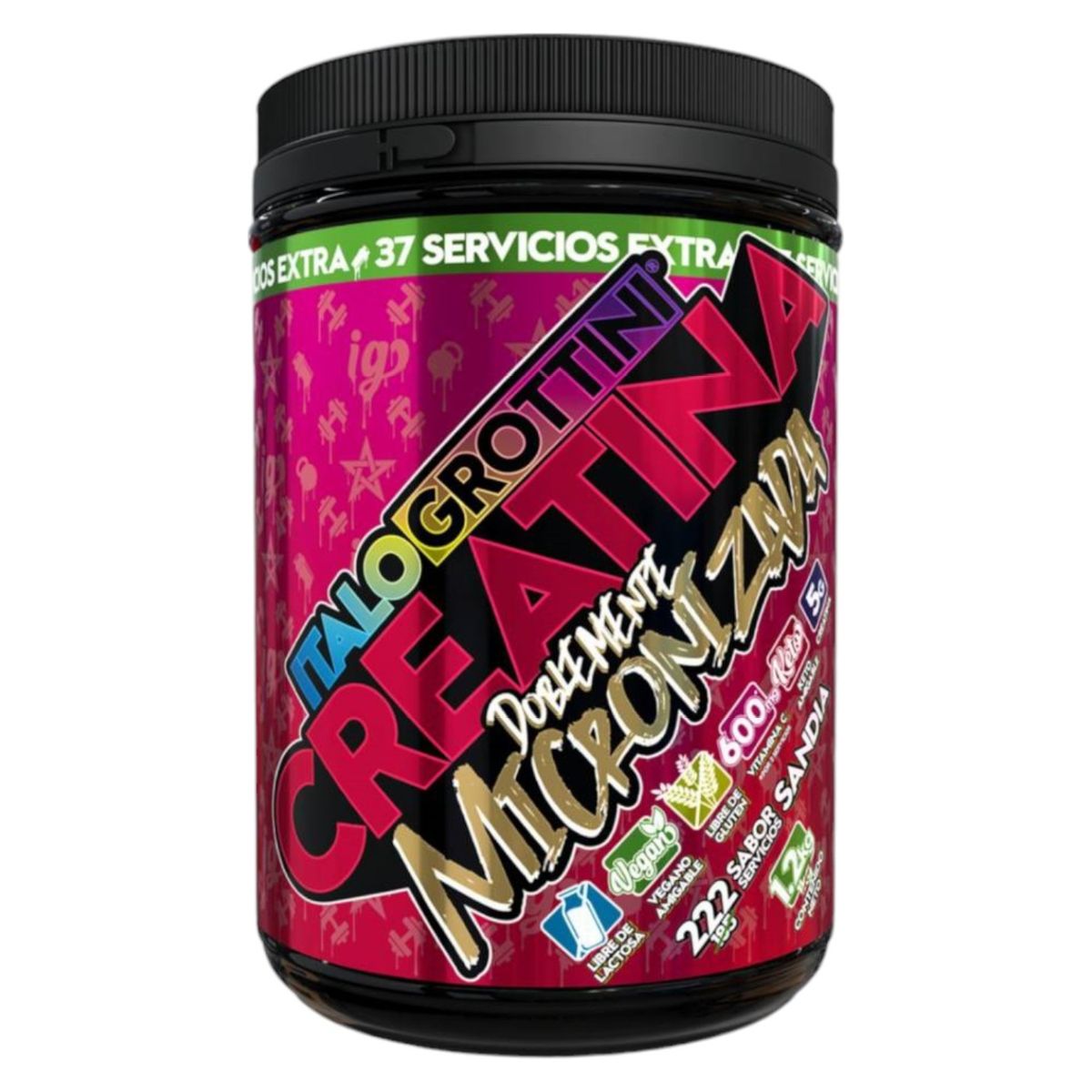 ITALO GROTTINI - Creatina Monohidratada 1.2 Kg  200 Servicios Sandía Italo Grottini