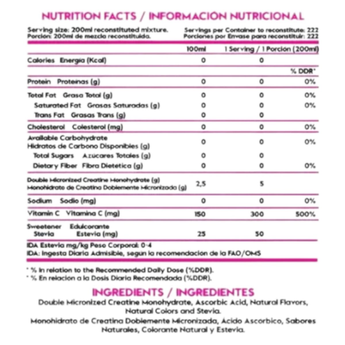 ITALO GROTTINI - Creatina Monohidratada 1.2 Kg  200 Servicios Sandía Italo Grottini