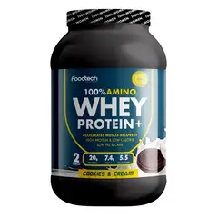 FOODTECH - Suplemento Deportivo 100% Amino Whey Protein 2 lbs Chocolate