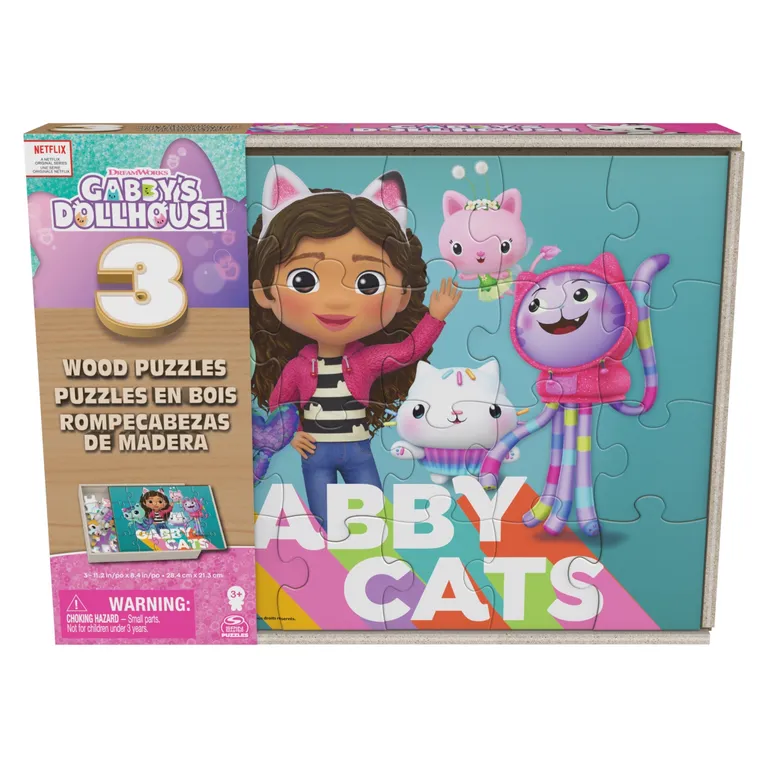 LA CASA DE GABBY 3 Puzzles Madera 24 Piezas