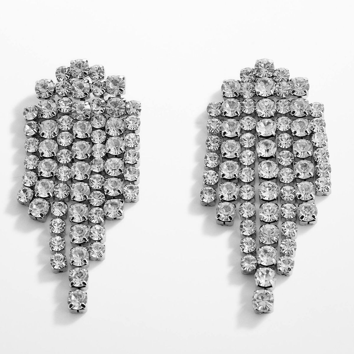 MANGO - Pendientes Cascada Cristal Mujer Mango