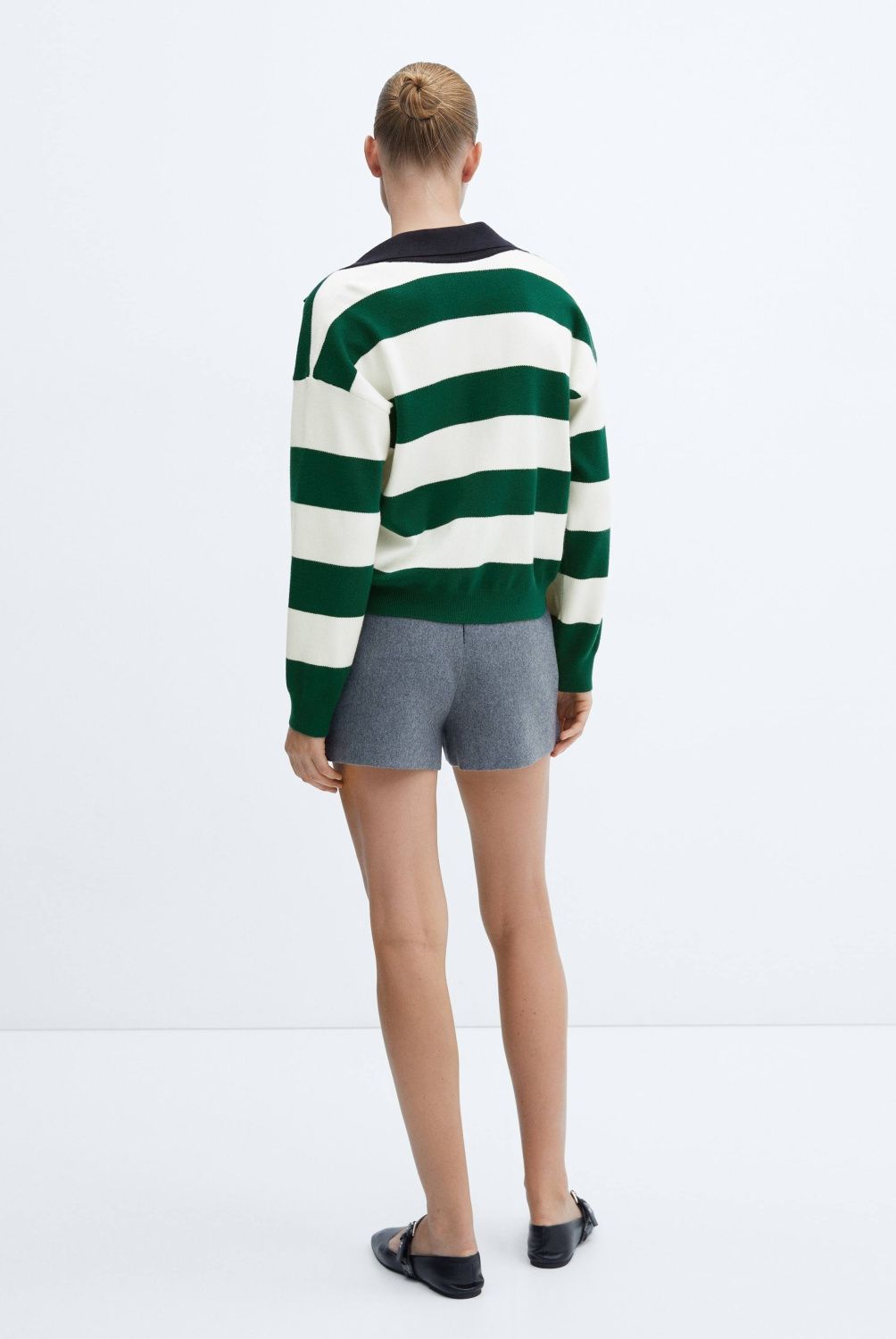 MANGO - Sweater Rayas Cuello Polo Mujer Mango