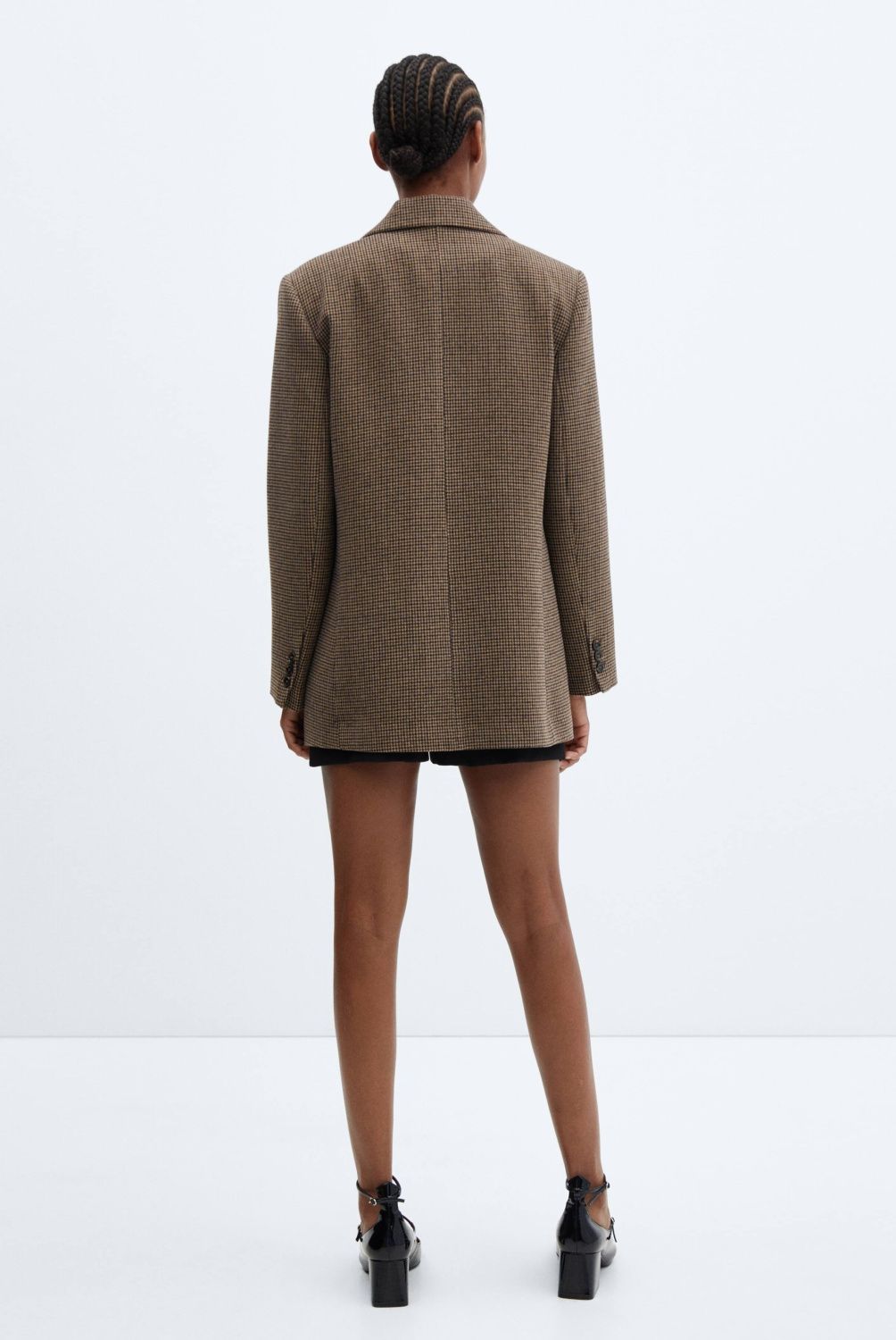 MANGO - Blazer Pata de Gallo Solapas Mujer Mango