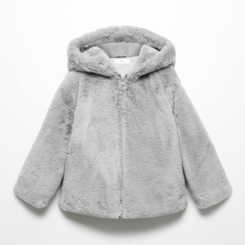 MANGO KIDS - Abrigo Pelo Capucha Niña Mango Kids