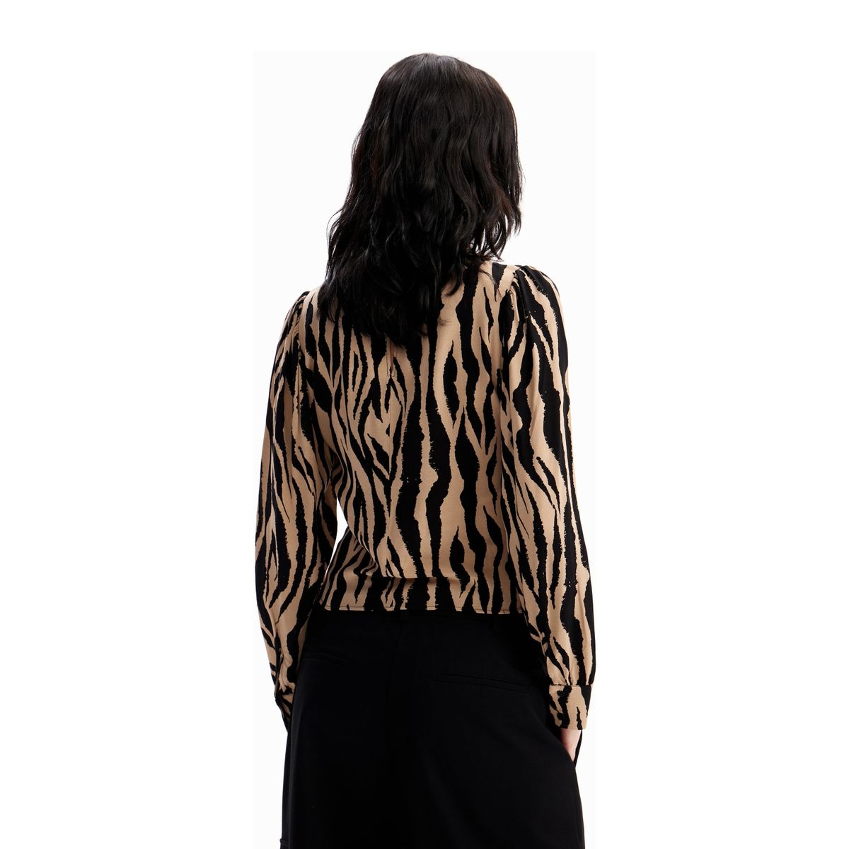 DESIGUAL - Blusa Estampada Manga Larga Mujer Desigual