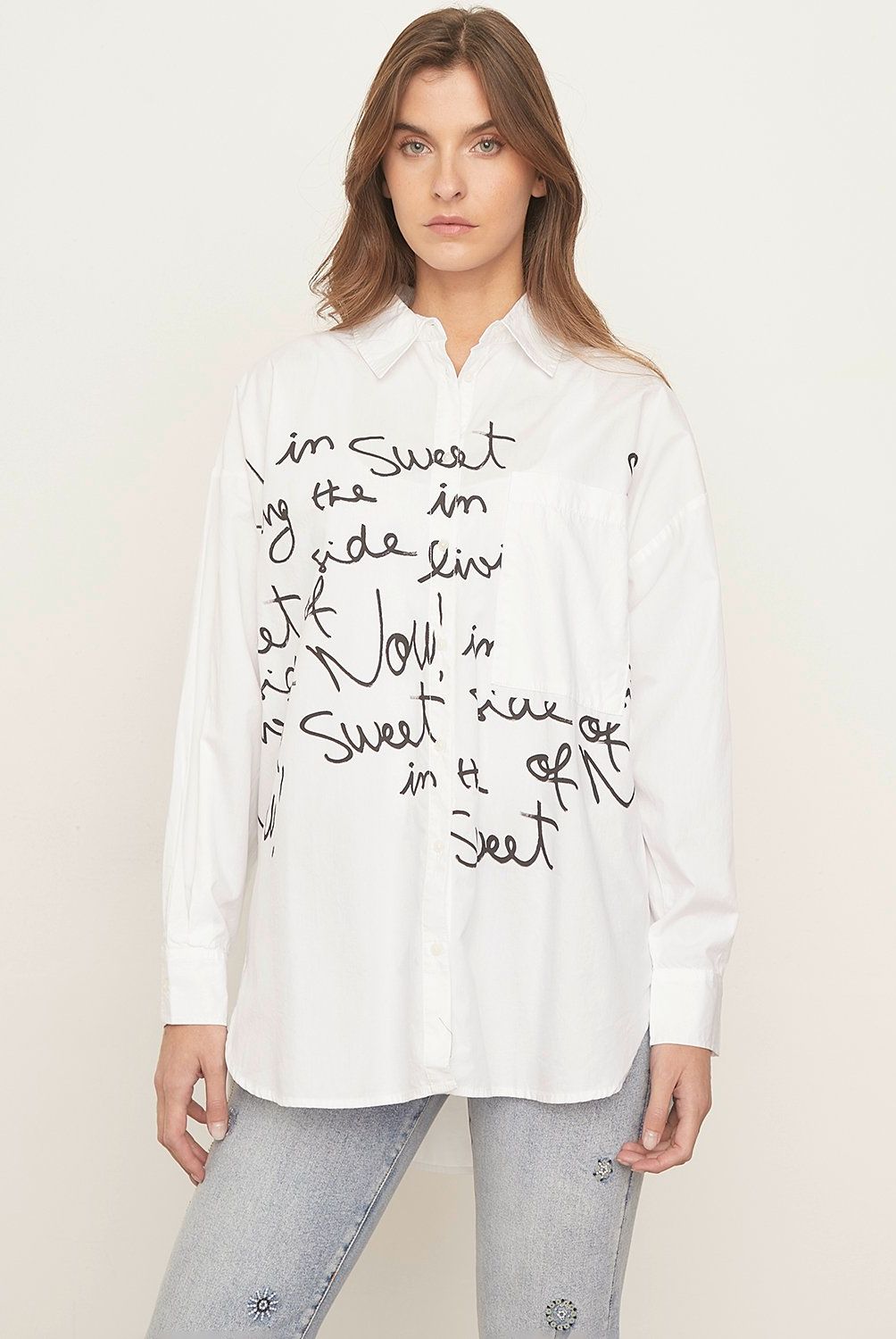 DESIGUAL - Blusa Oversize Lettering Mujer Desigual