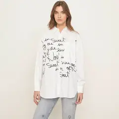 DESIGUAL - Blusa Oversize Lettering Mujer