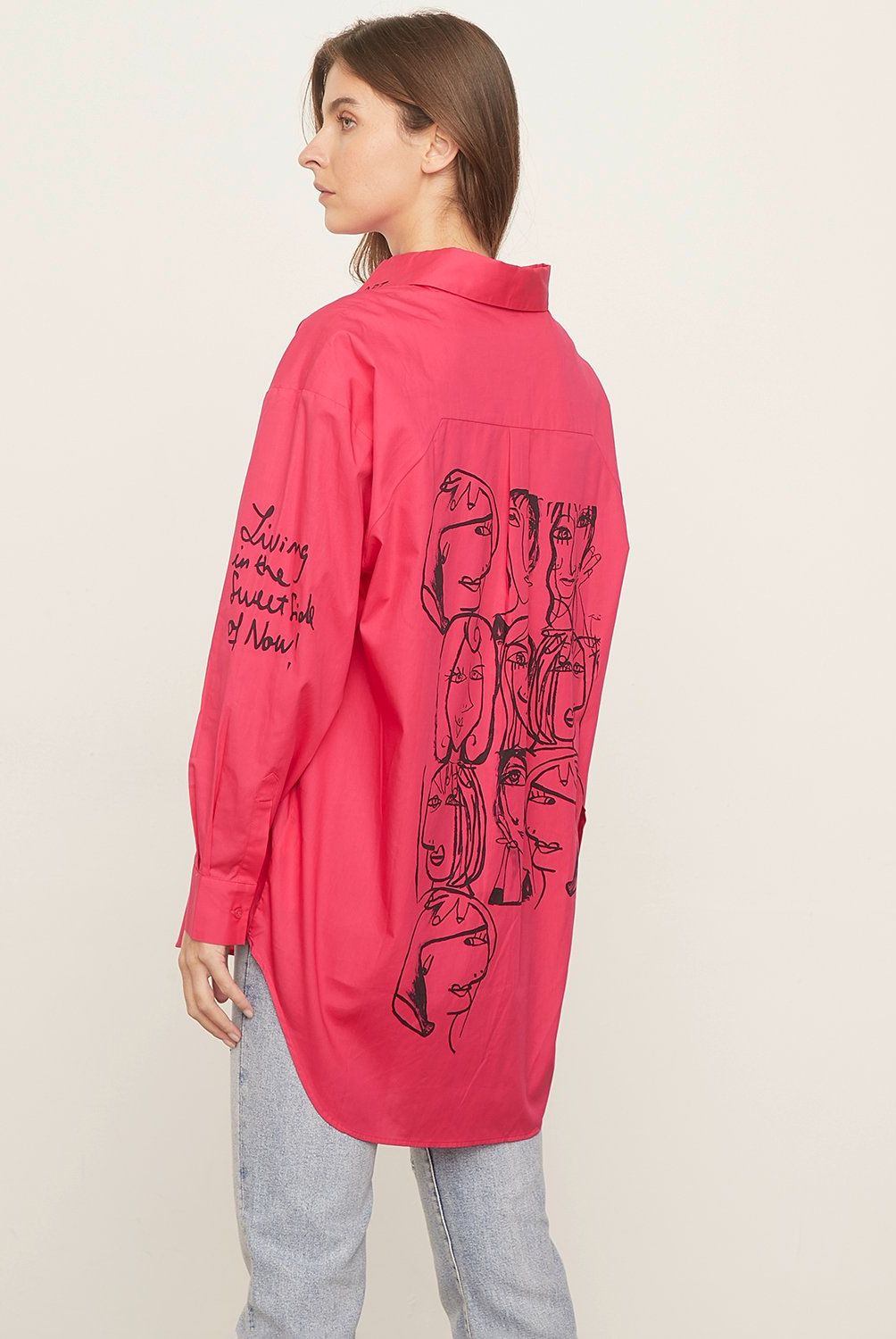 DESIGUAL - Blusa Oversize Caras Mujer Desigual