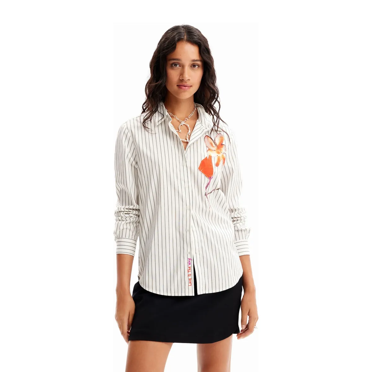 DESIGUAL - Blusa Estampada Manga Larga Mujer Desigual