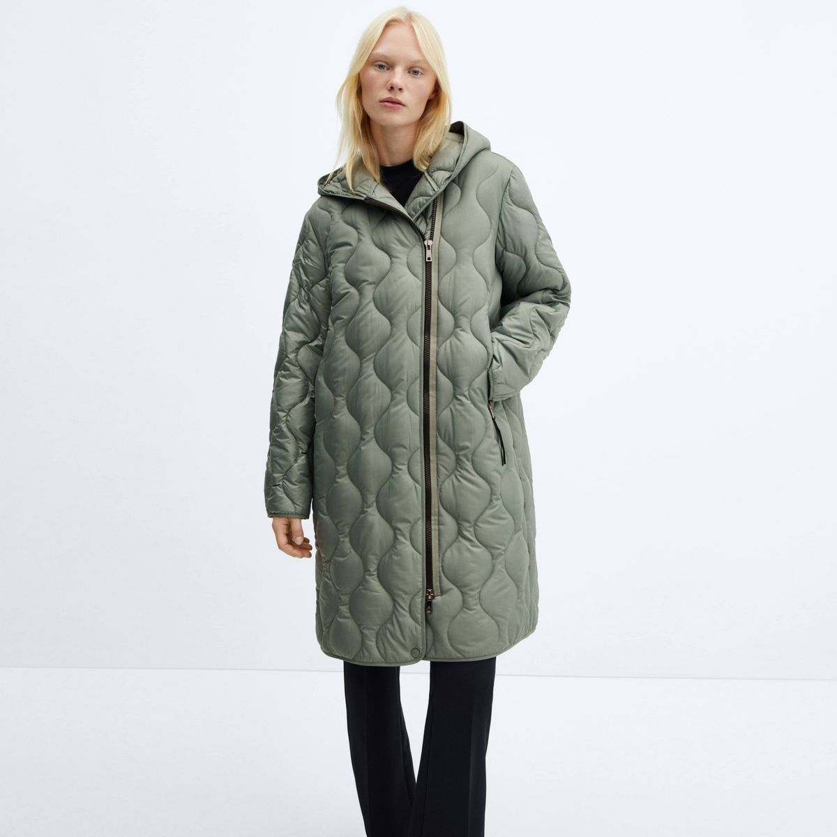 MANGO - Parka Acolchado Capucha Mujer Mango
