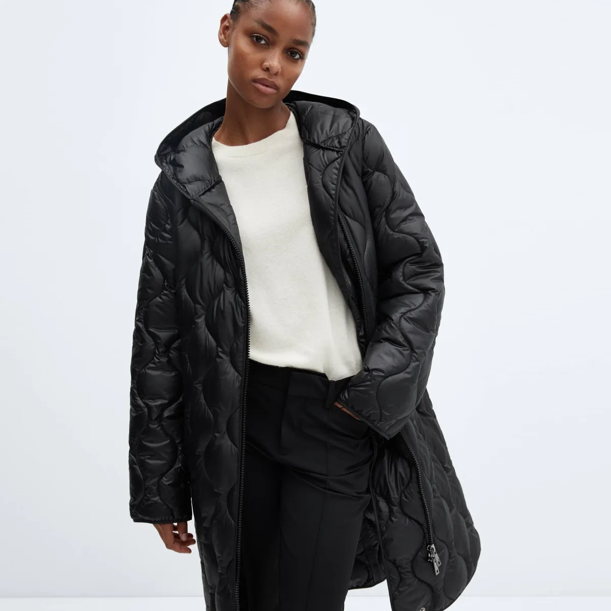 MANGO - Parka Acolchado Capucha Mujer Mango