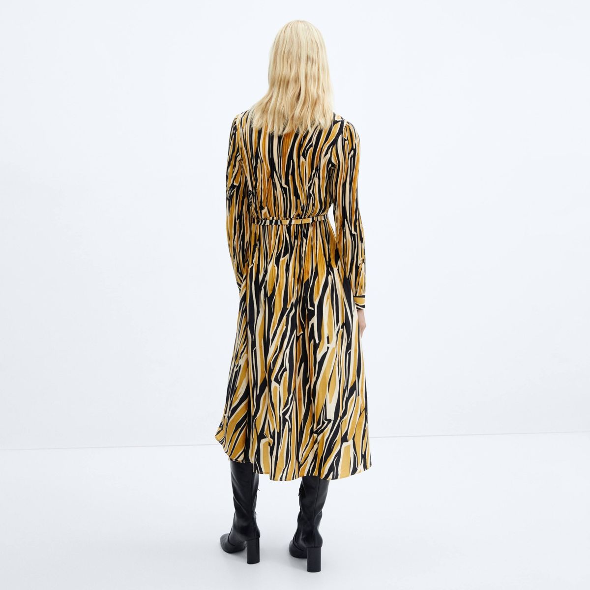 MANGO - Vestido Camisero Estampado Mujer Mango