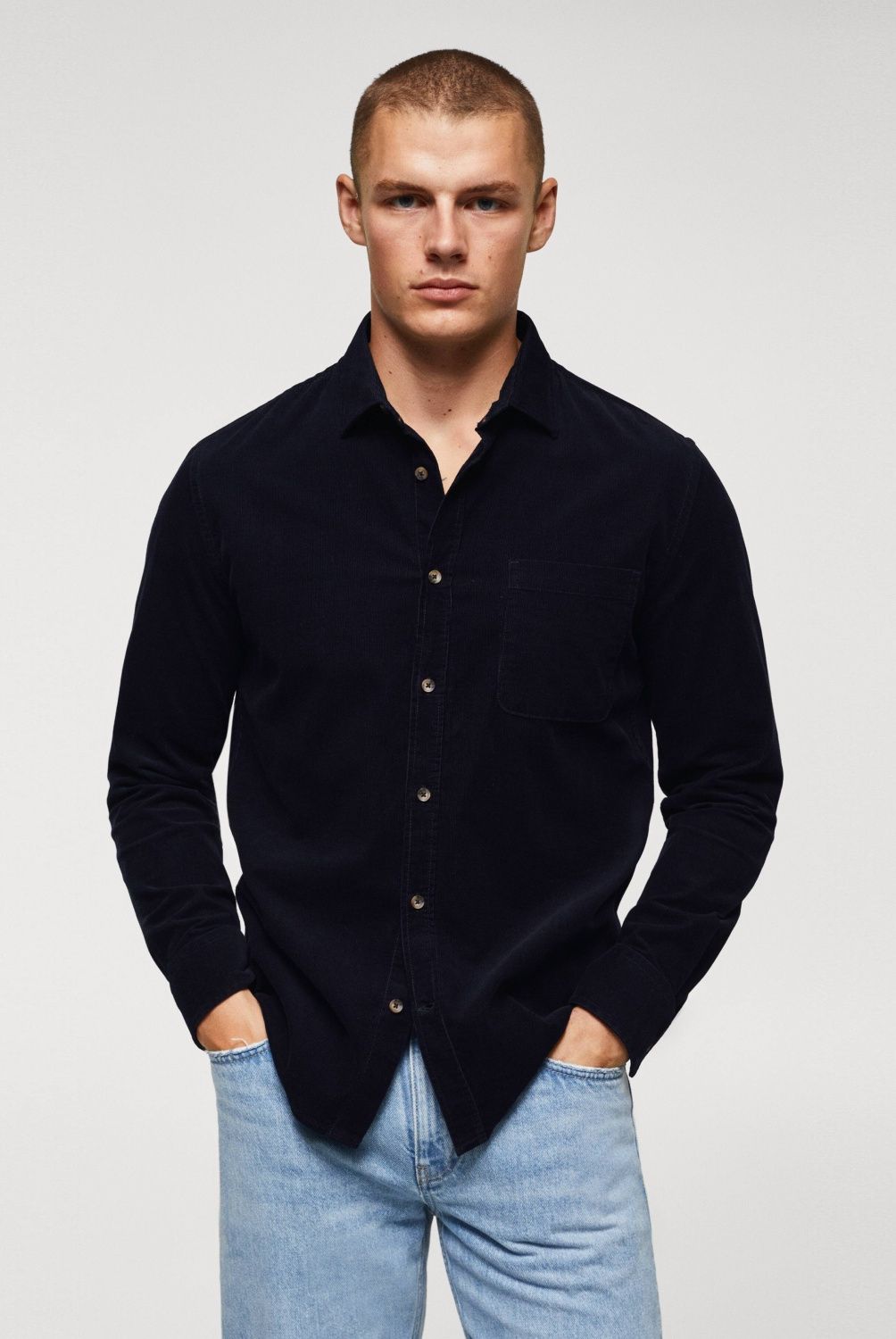 MANGO MAN - Camisa Regular Fit Micropana Hombre Mango Man