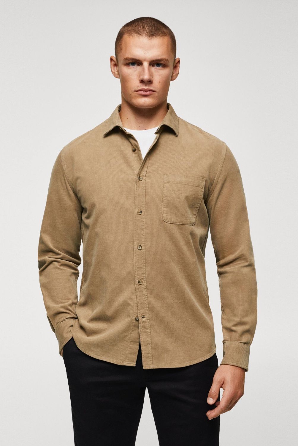 MANGO MAN - Camisa Regular Fit Micropana Hombre Mango Man
