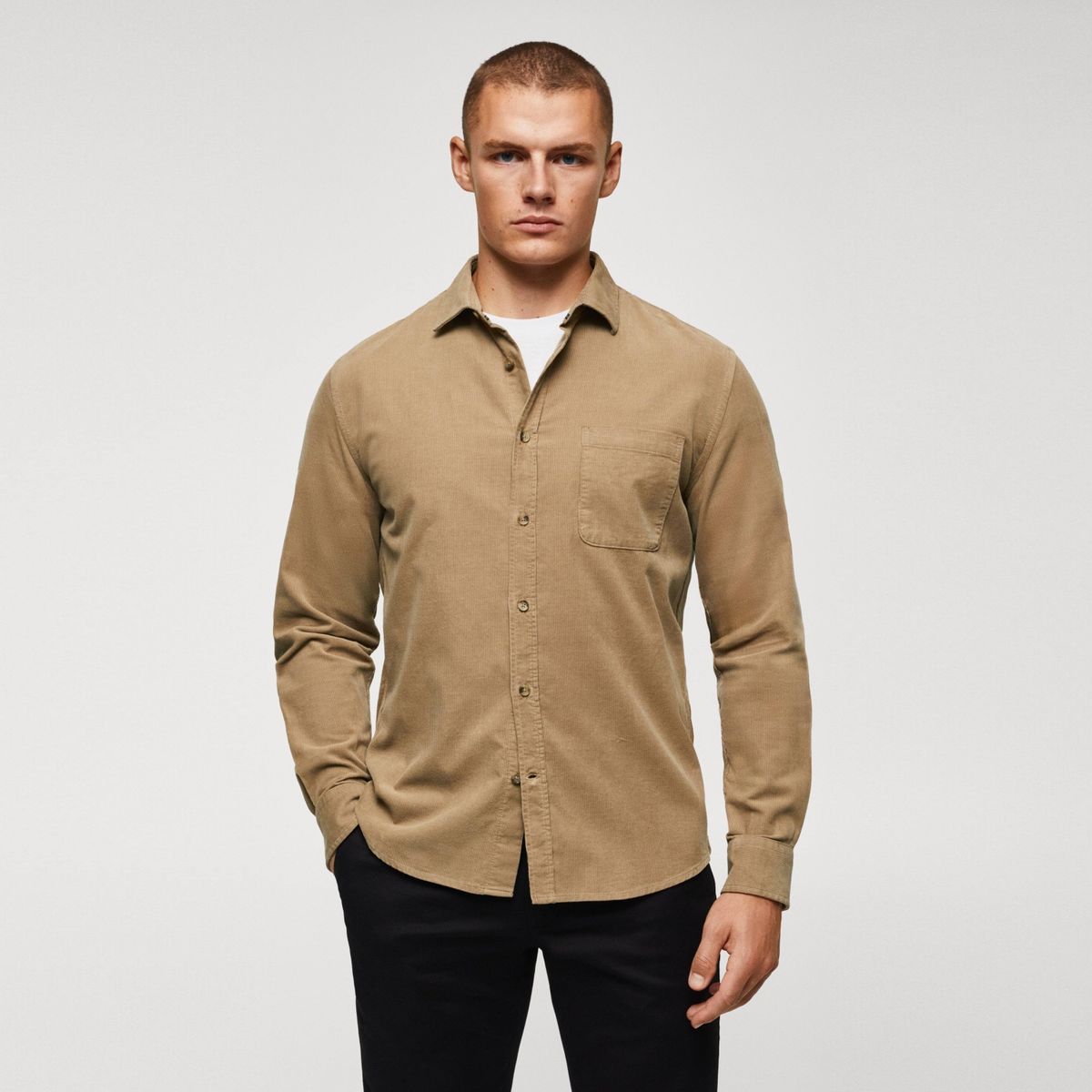 MANGO MAN - Camisa Regular Fit Micropana Hombre Mango Man