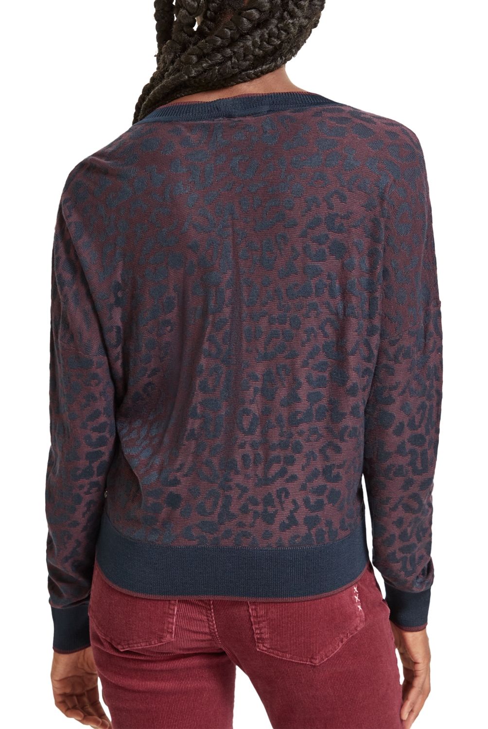 SCOTCH & SODA - Sweater Cuello V Animal Print Mujer Scotch & Soda