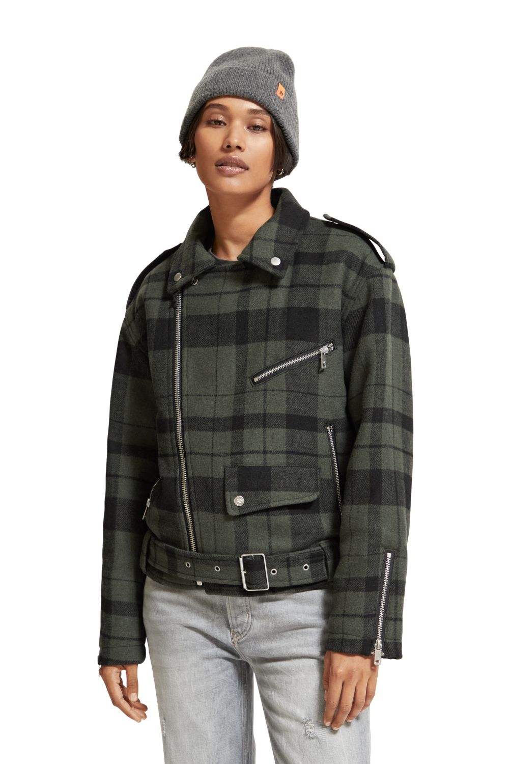 SCOTCHSODA - Chaqueta Escosesa Motoquera Mujer Scotchsoda