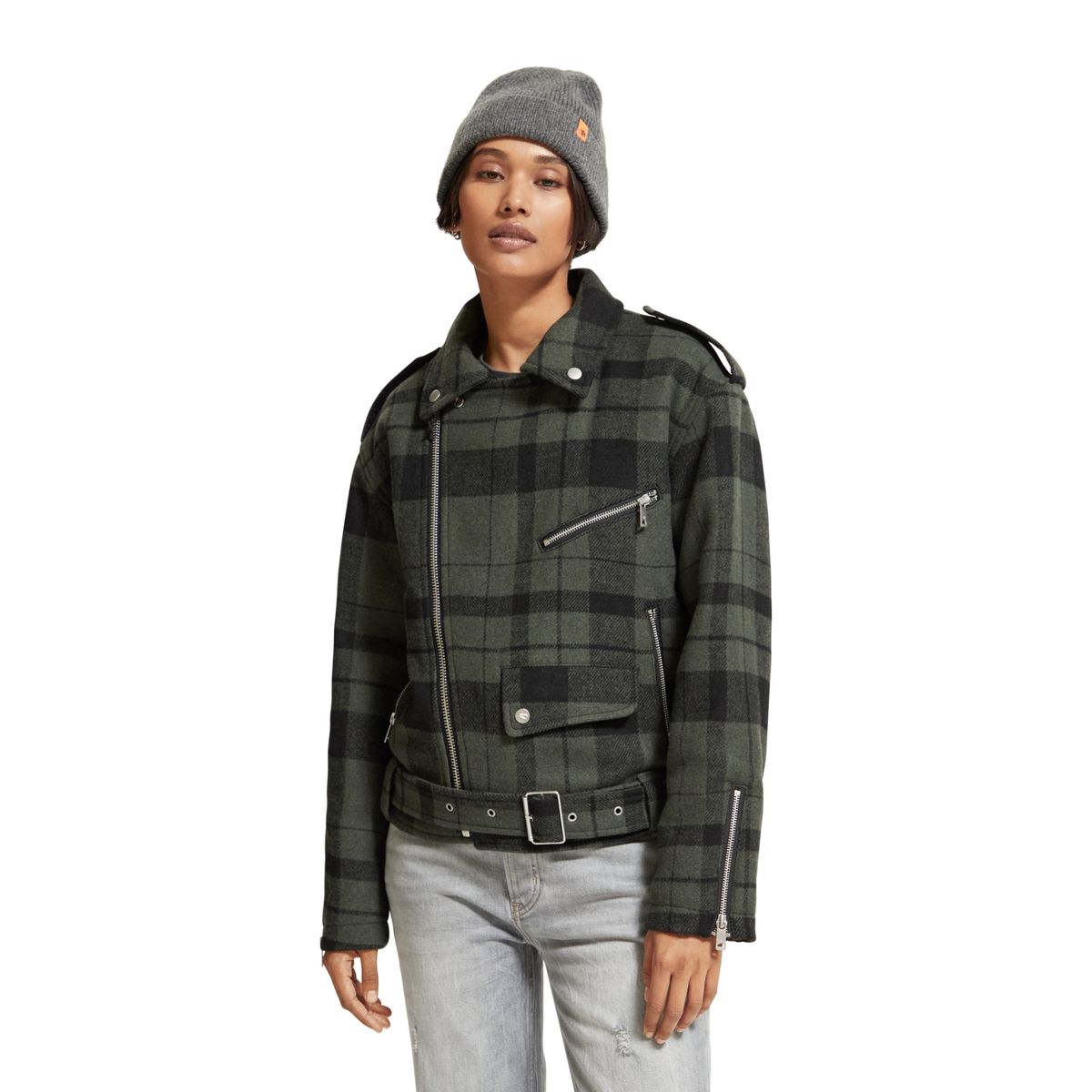 SCOTCHSODA - Chaqueta Escosesa Motoquera Mujer Scotchsoda