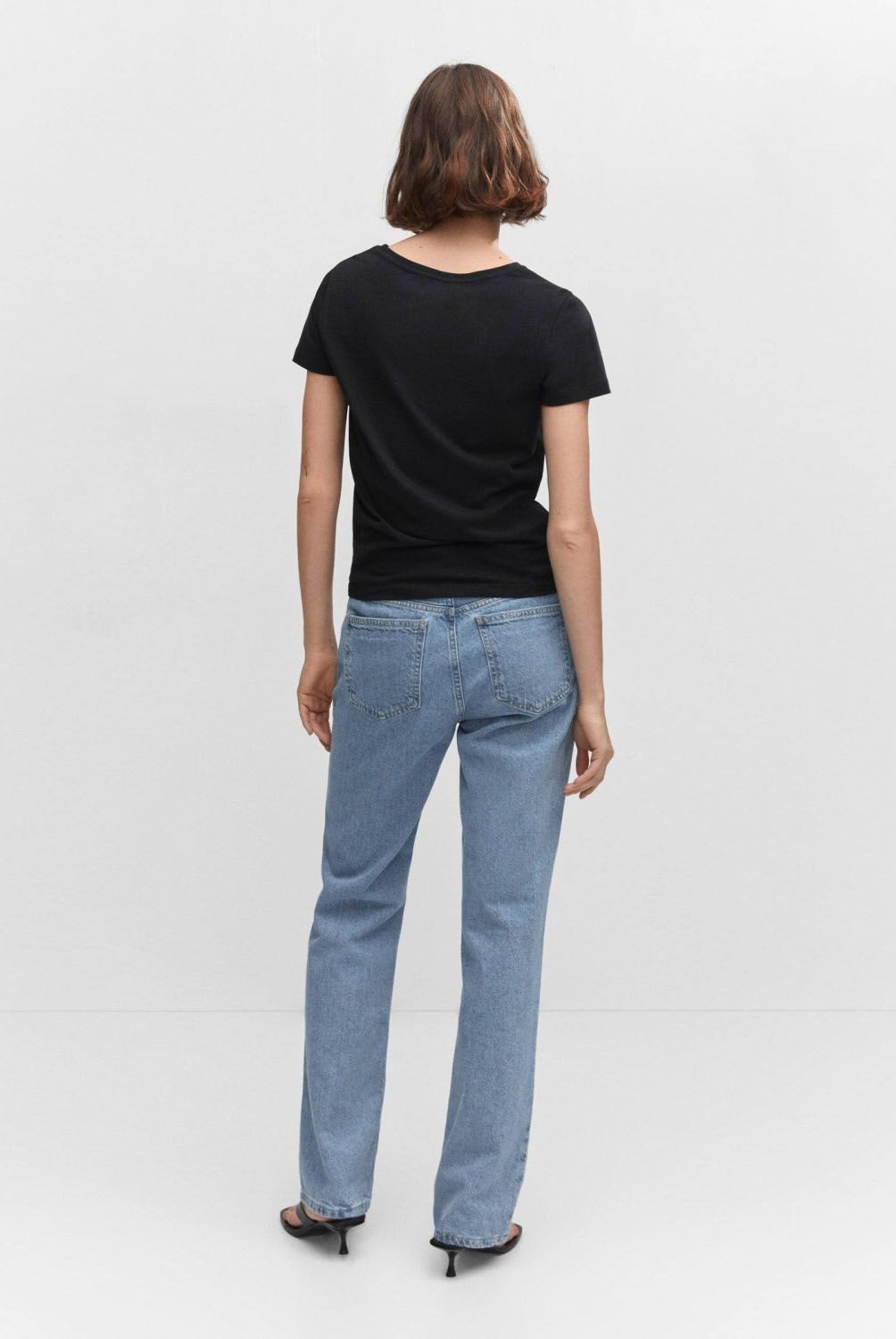 MANGO - Polera Logo Metalizado Mujer Mango
