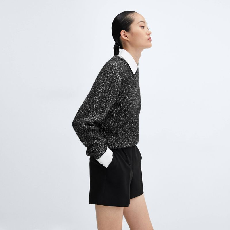 MANGO - Sweater Lúrex Cuello Redondo Mujer Mango