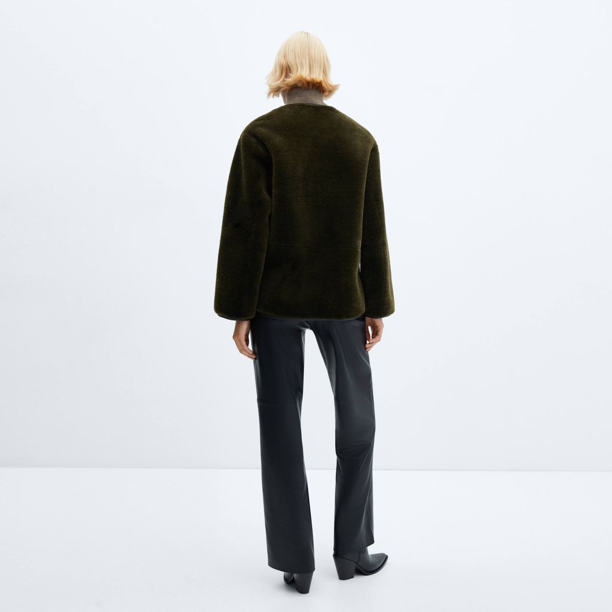 MANGO - Abrigo Pelo Apliques Mujer Mango