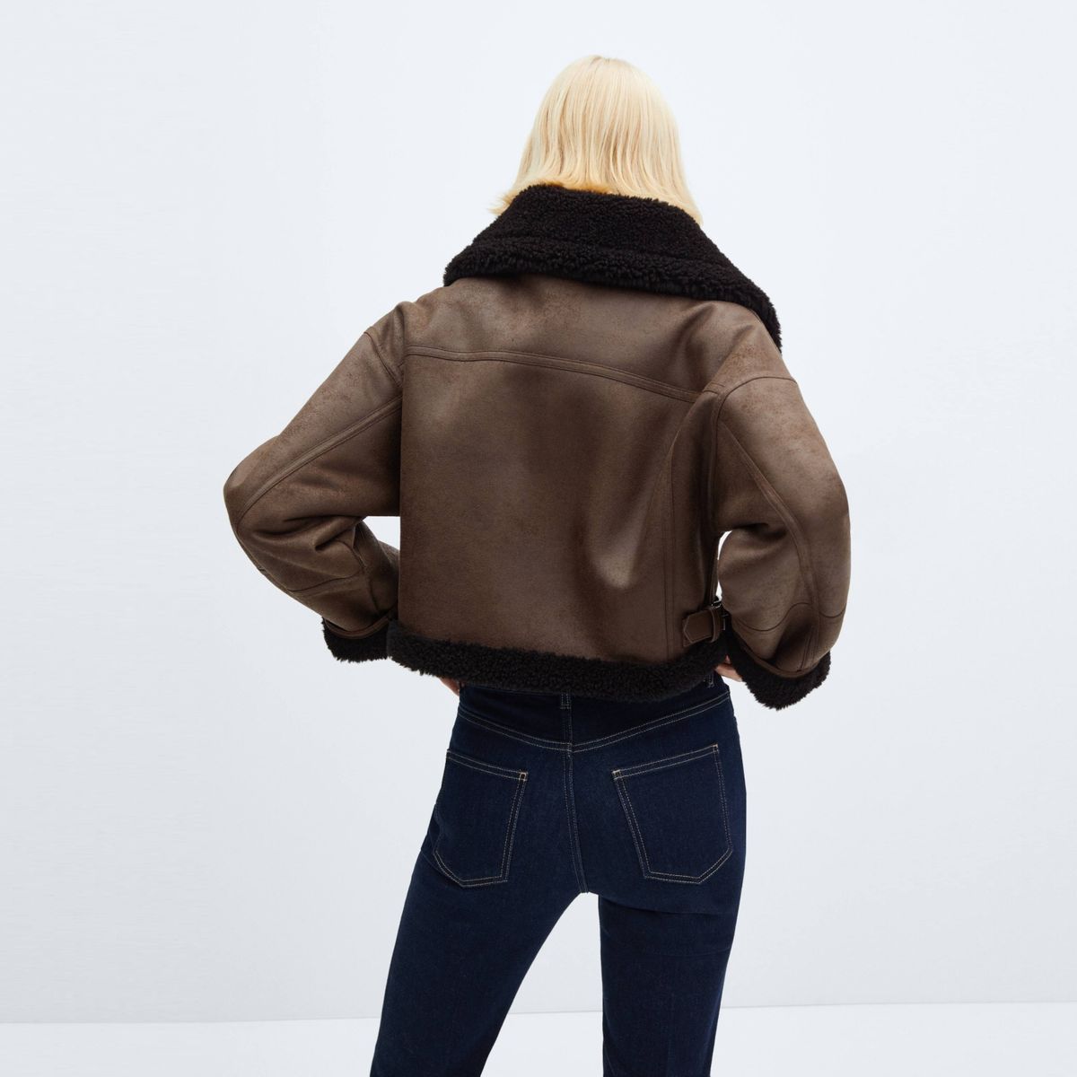 MANGO - Cazadora Corta Doble Faz Mujer Mango