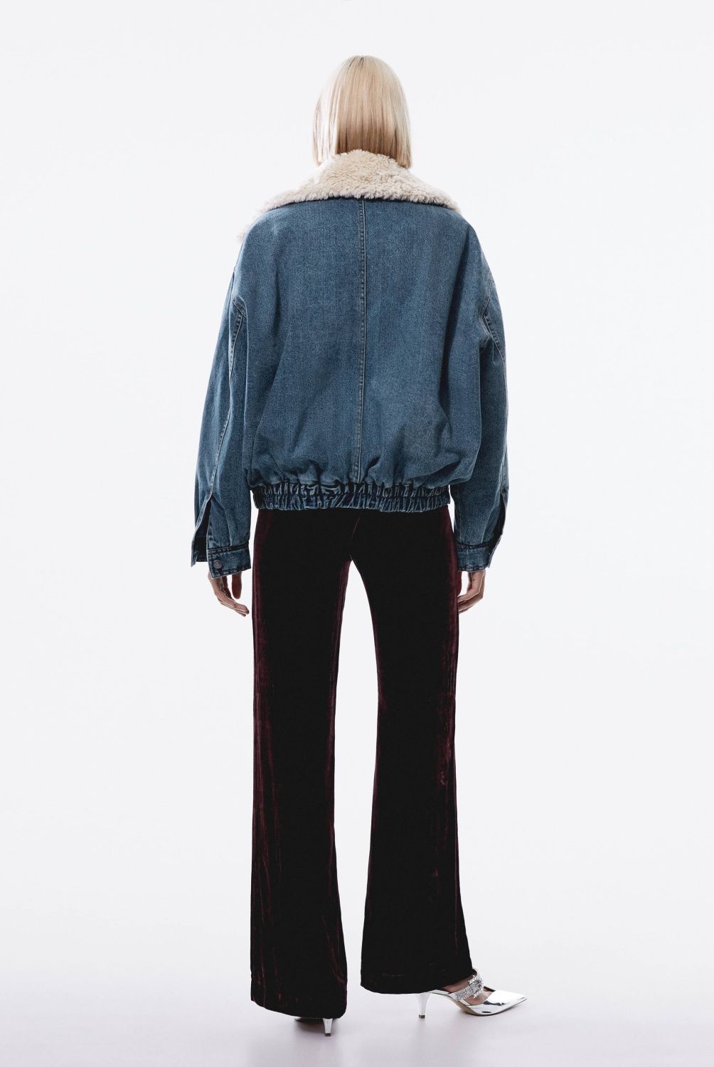MANGO - Chaqueta Bomber Vaquera Borreguito Mujer Mango