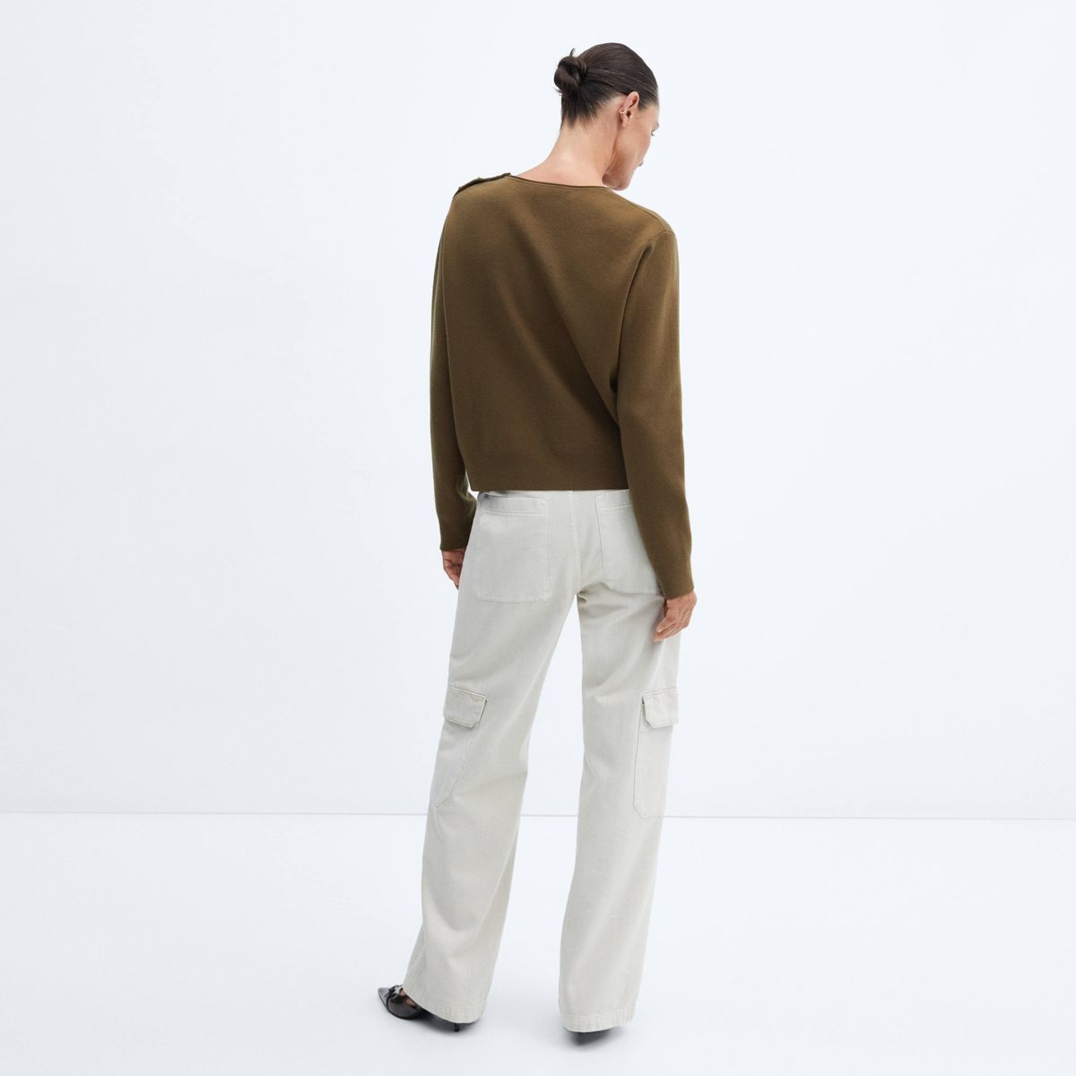 MANGO - Sweater Botones Hombro Mujer Mango