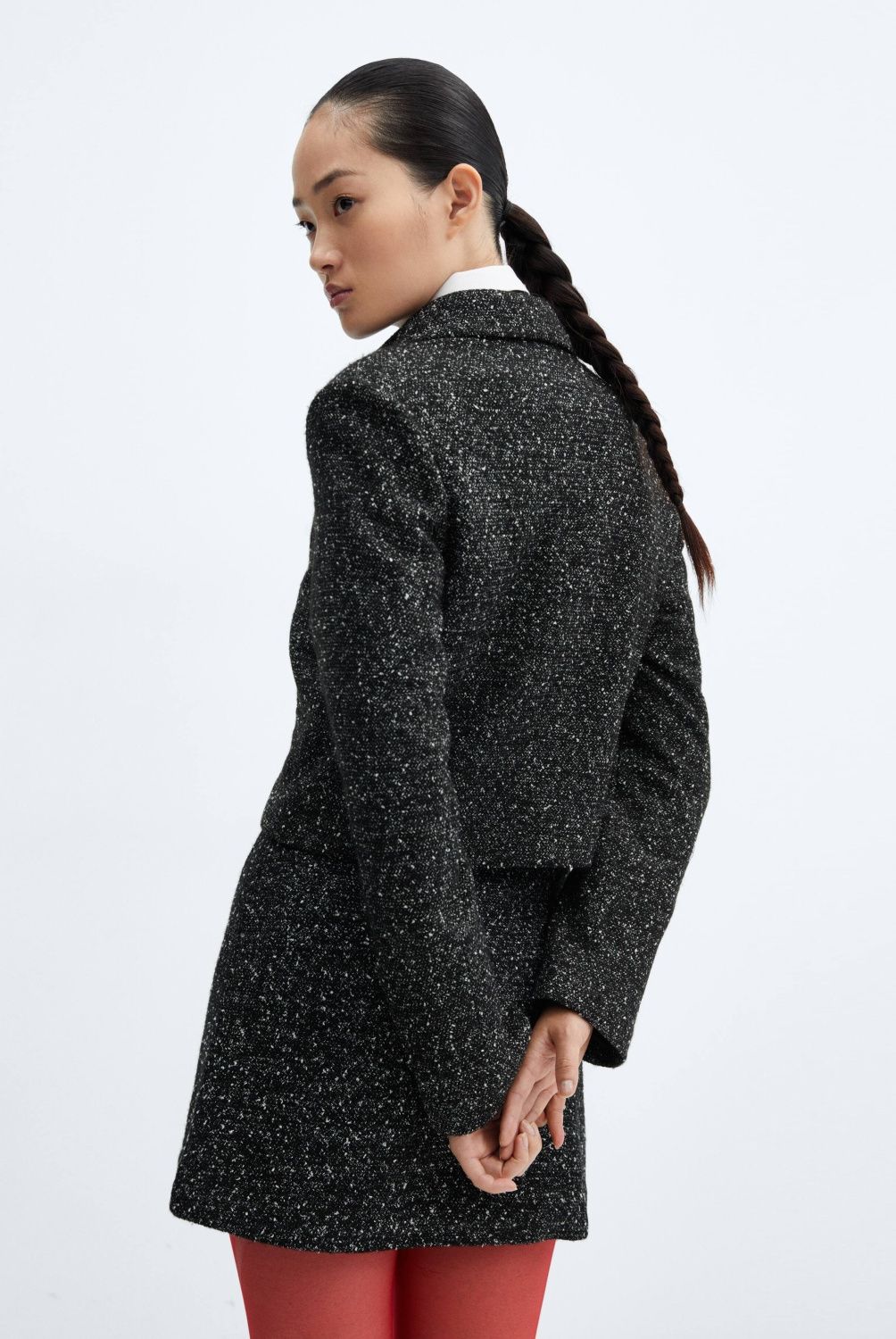 MANGO - Chaqueta Tweed Jaspeada Mujer Mango