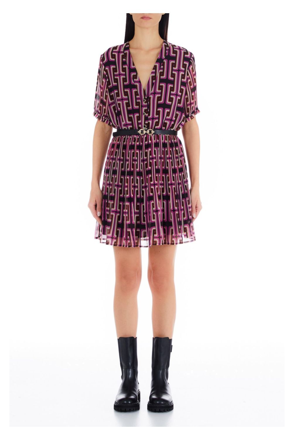 LIUJO - Vestido Corto De Raso Estampado Mujer  Liu Jo