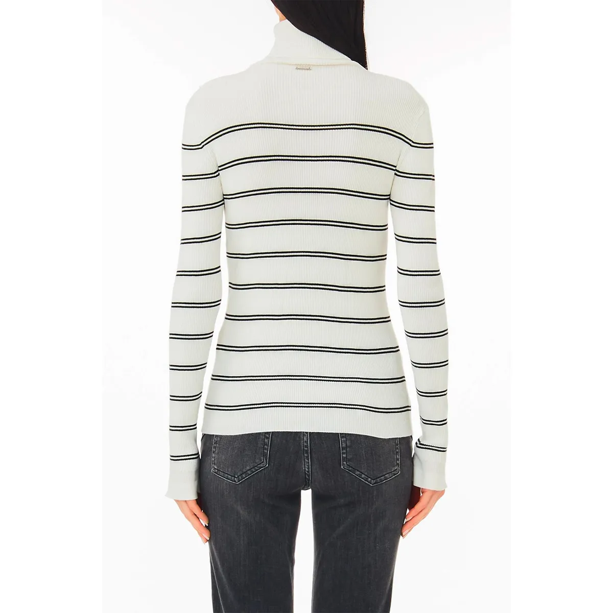 LIUJO - Sweater Rayas Cuello Vuelto Ecosostenible Mujer  Liujo