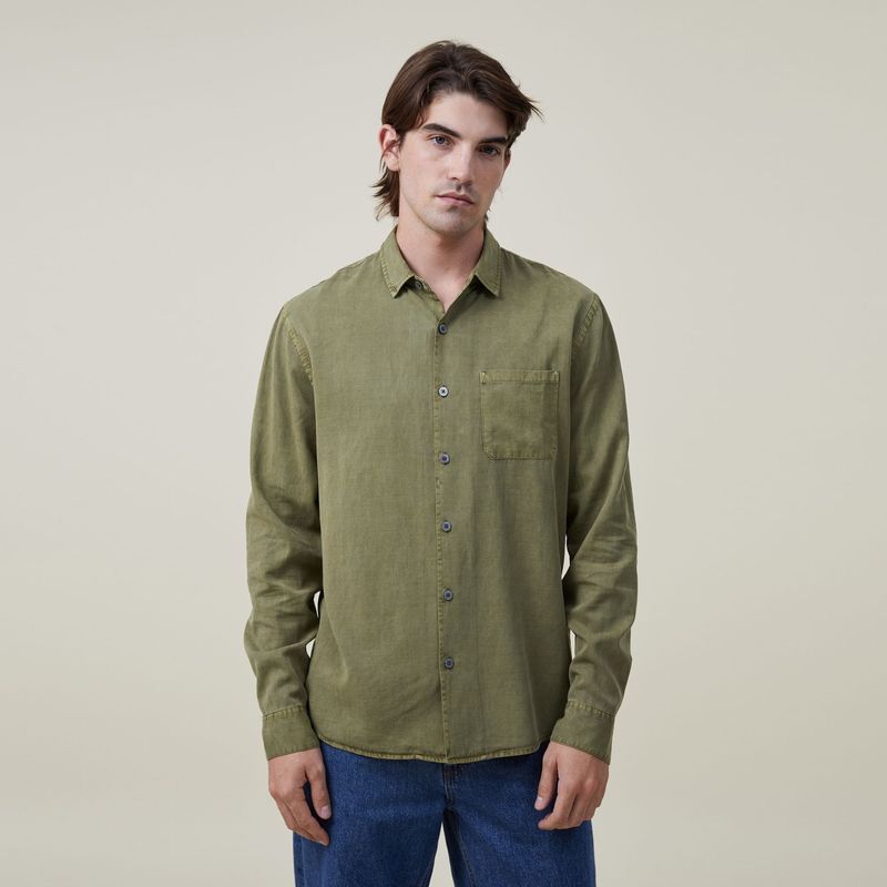 COTTON ON - Camisa Manga Larga Hombre Cotton On