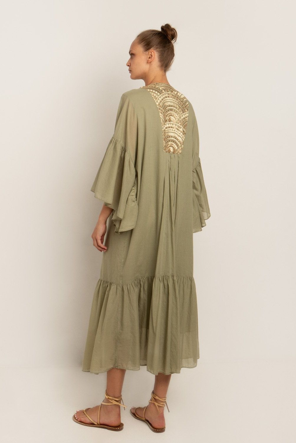 GREEK ARCHAIC KORI - Vestido Largo Manga 3/4 Escote V Mujer Greek Archaic Kori