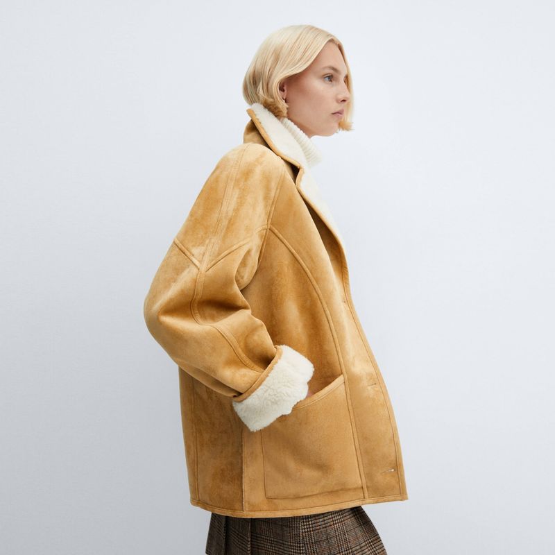 MANGO - Abrigo Doble Faz Botones Mujer Mango