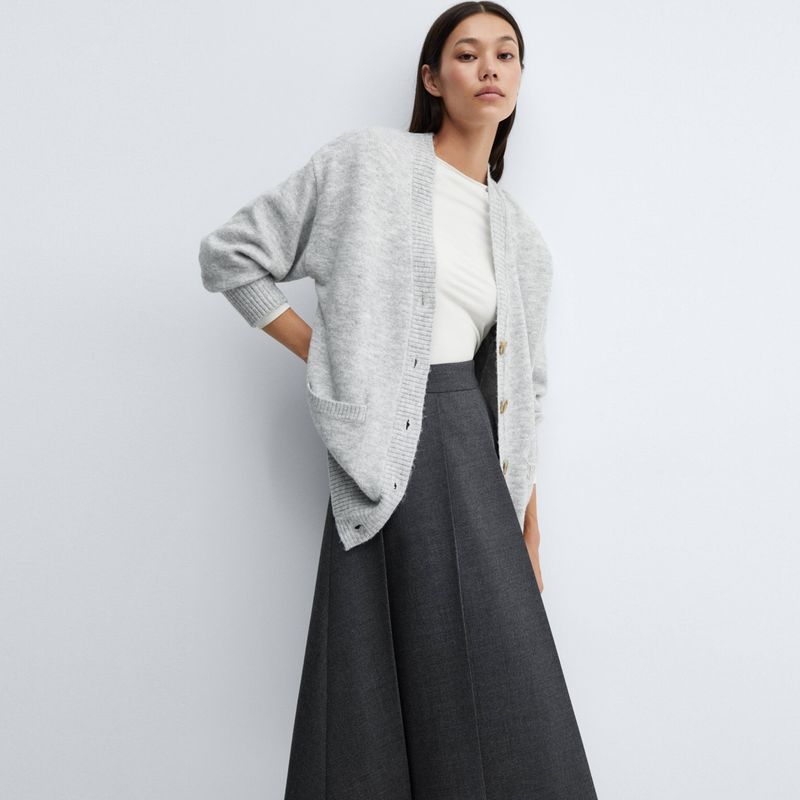 MANGO - Cárdigan Botones Oversize Mujer Mango
