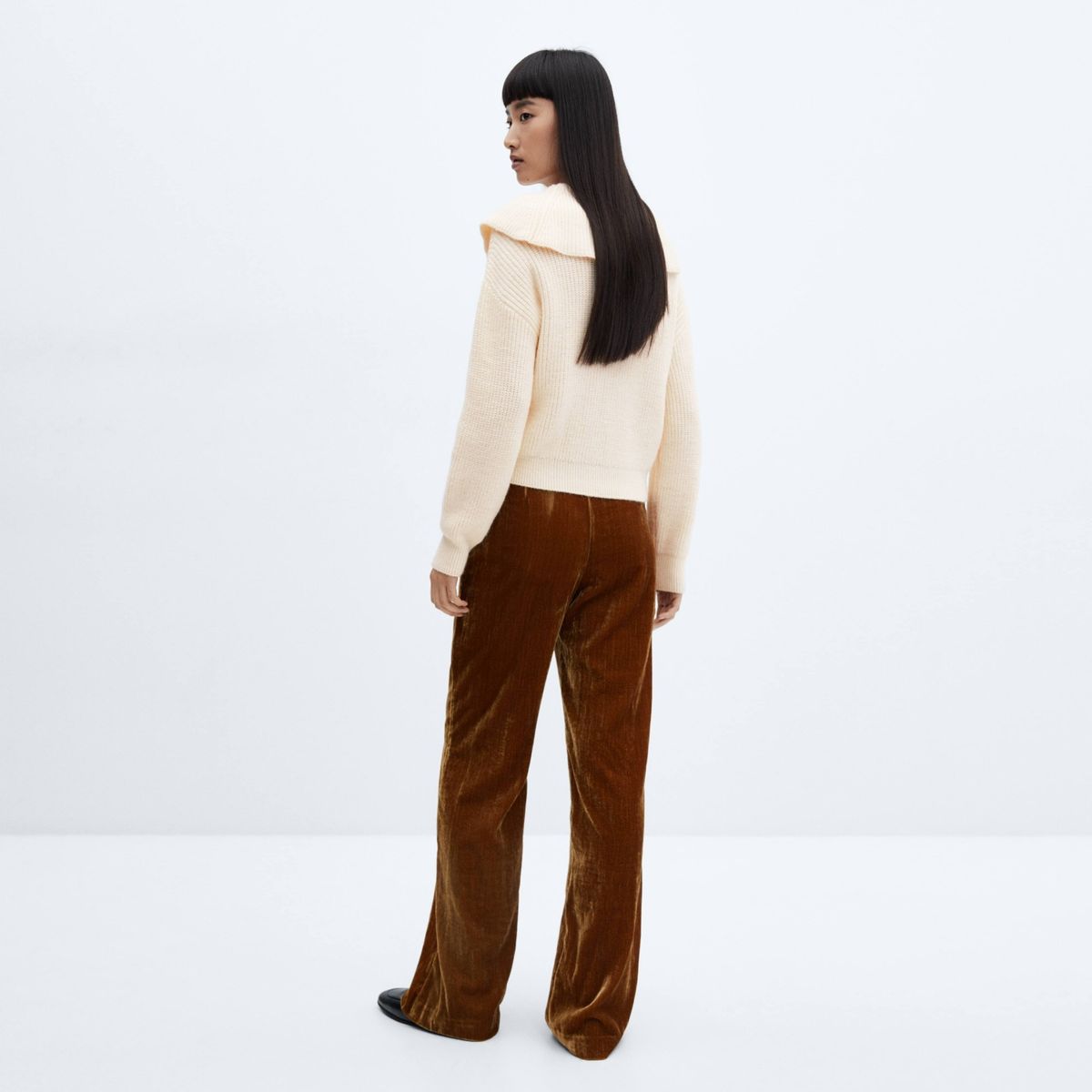 MANGO - Sweater Punto Cuello Abotonado Mujer Mango