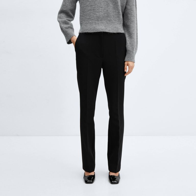 MANGO - Pantalón Flare Tiro Medio Mujer Mango
