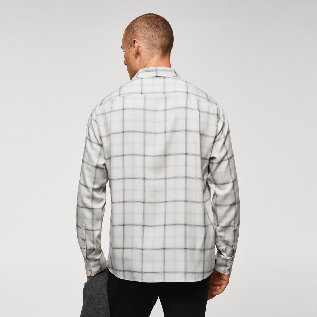 MANGO MAN - Camisa Regular Fit Cuadro Ventana Hombre Mango Man