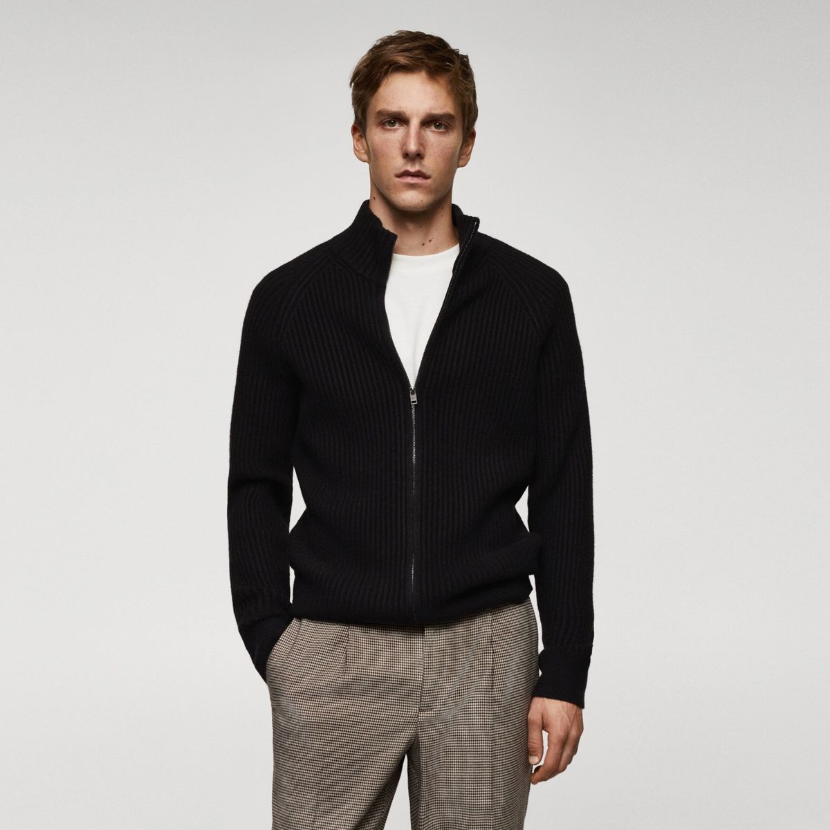 MANGO MAN - Cardigan Lana Cremallera Hombre Mango Man