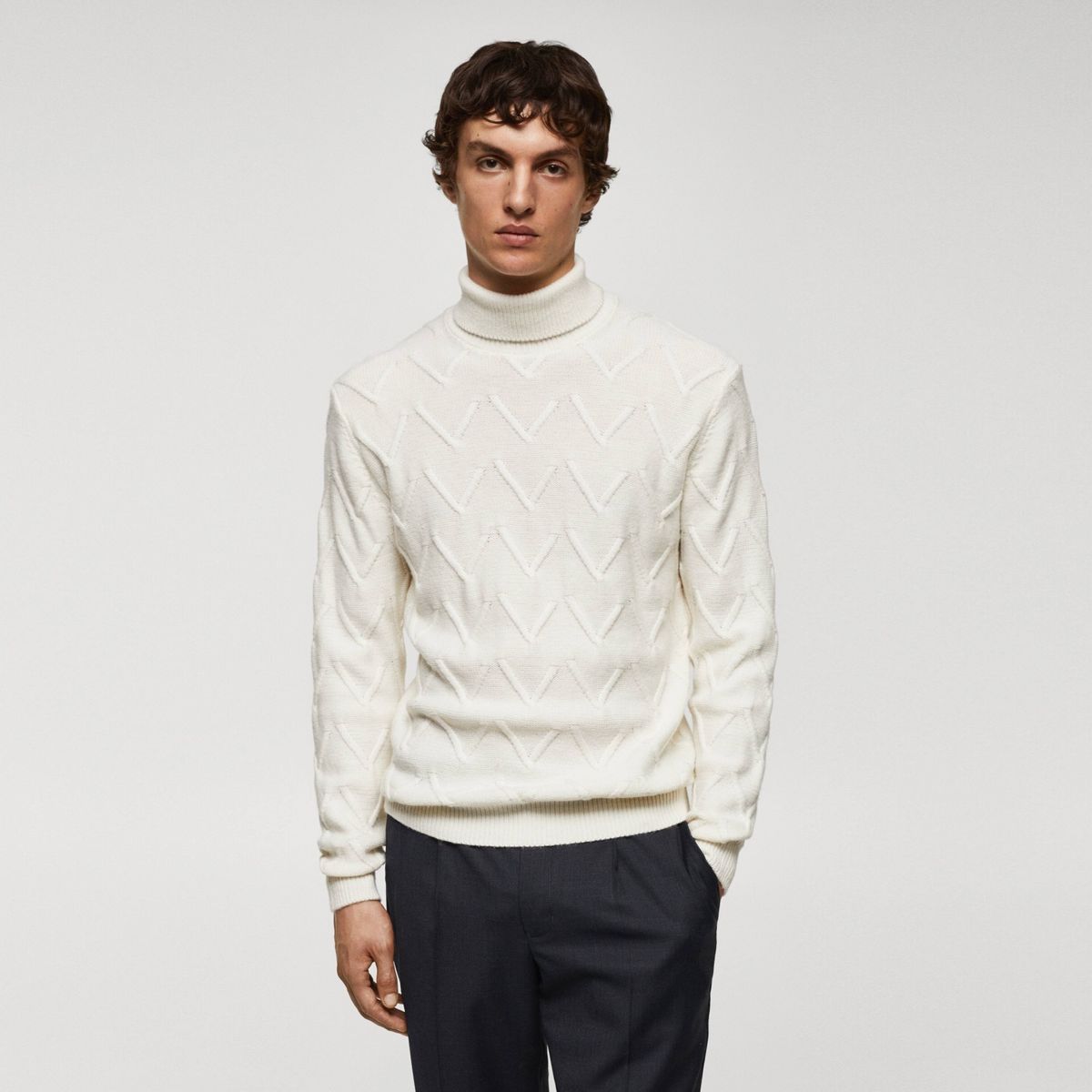 MANGO MAN - Sweater Lana Estructura Hombre Mango Man
