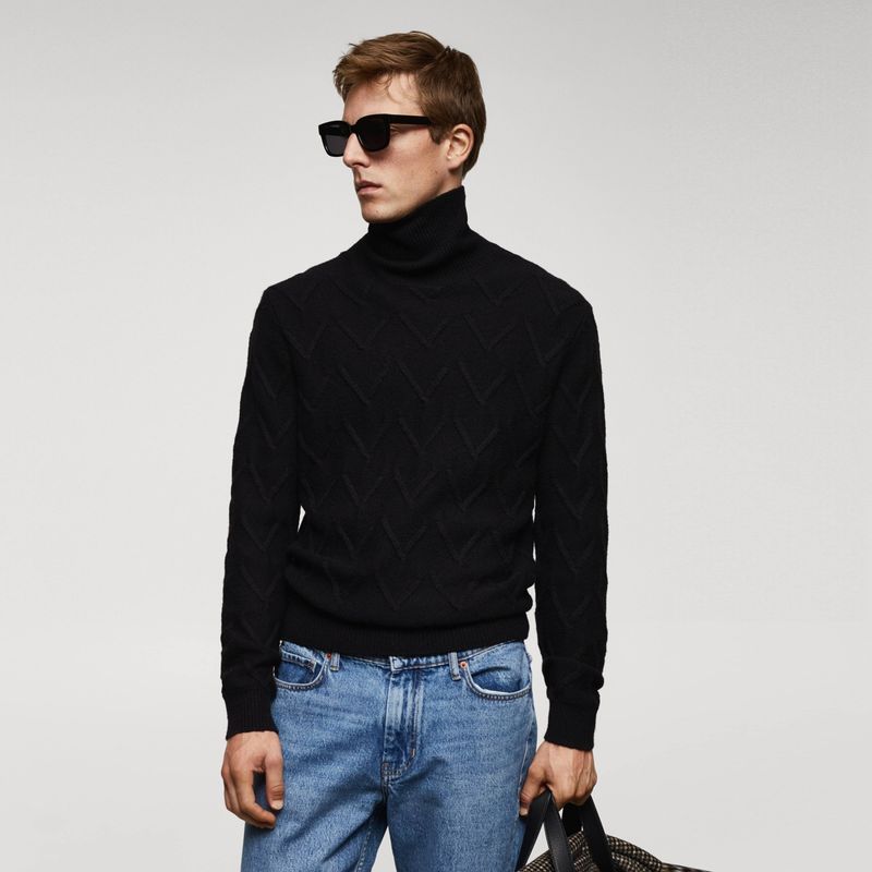 MANGO MAN - Sweater Lana Estructura Hombre Mango Man