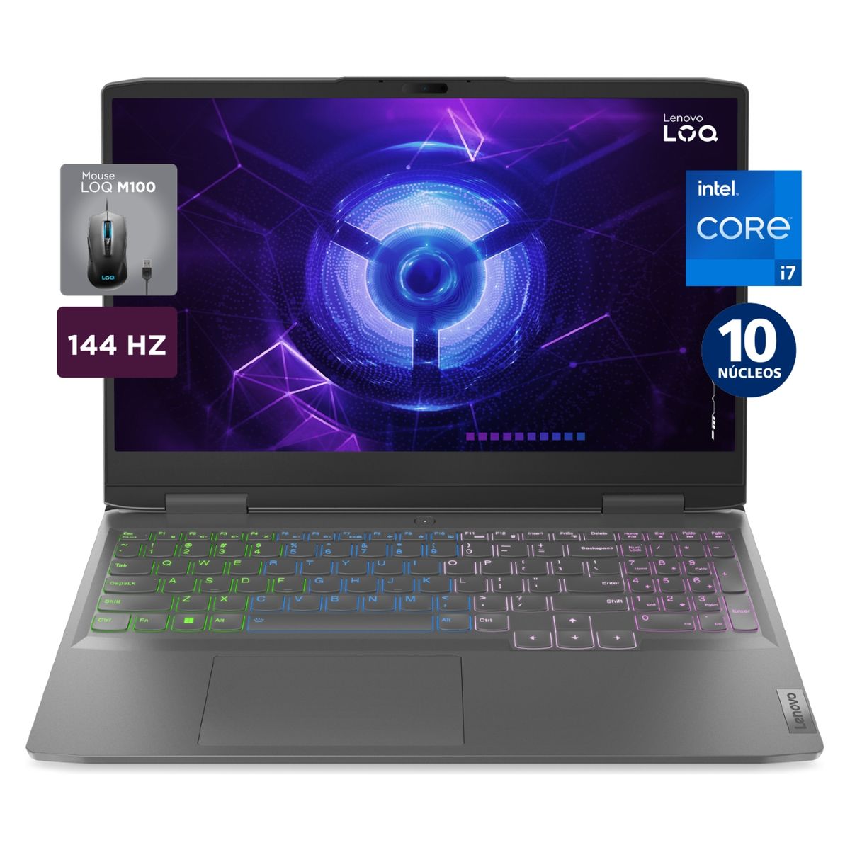 LENOVO - Notebook Gamer LOQ Intel Core i7-13620H 16GB RAM 512GB SSD RTX 4060 15,6" FHD IPS 144HZ + Mouse Gaming RGB Lenovo