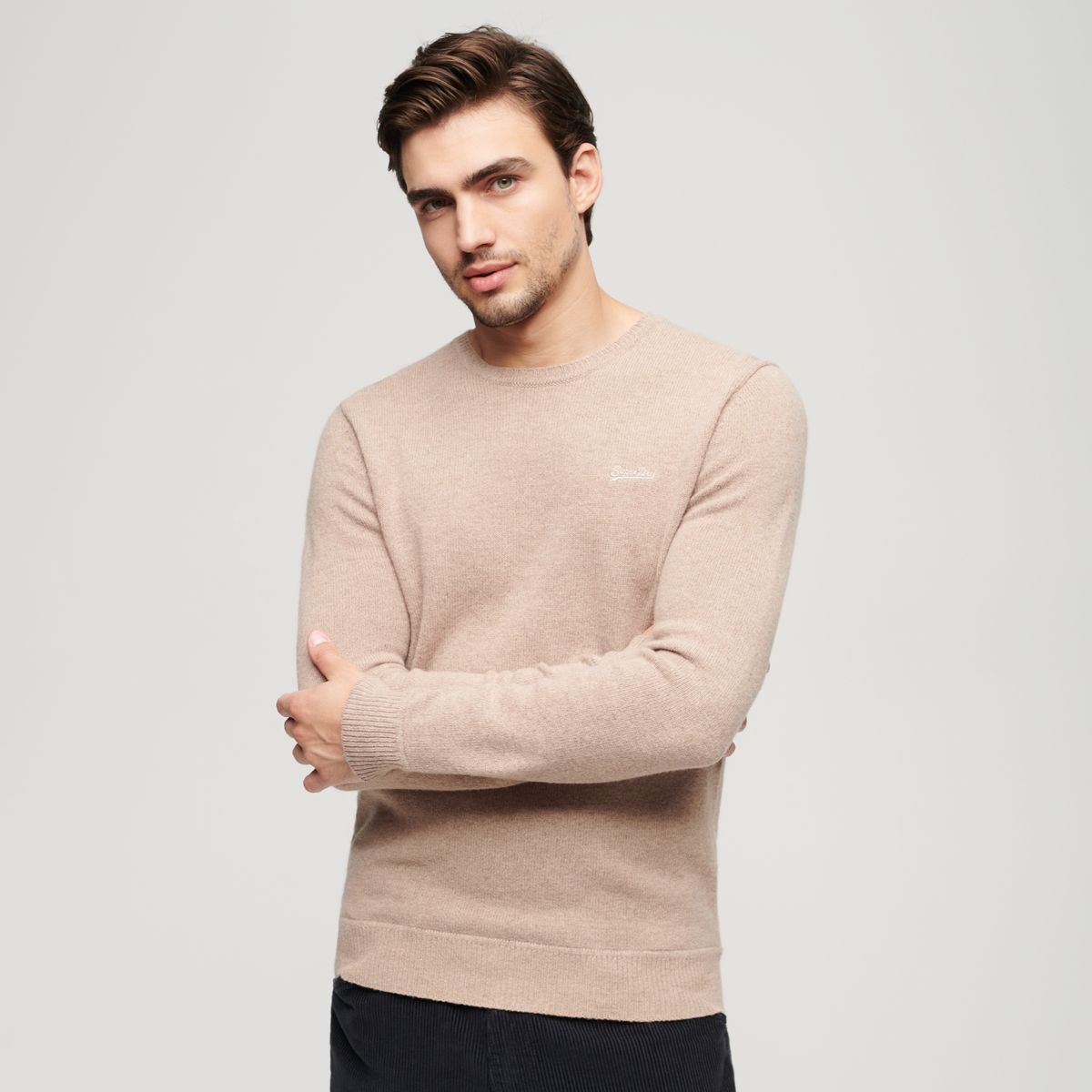SUPERDRY - Sweater Liso Manga Larga Recto Hombre Superdry
