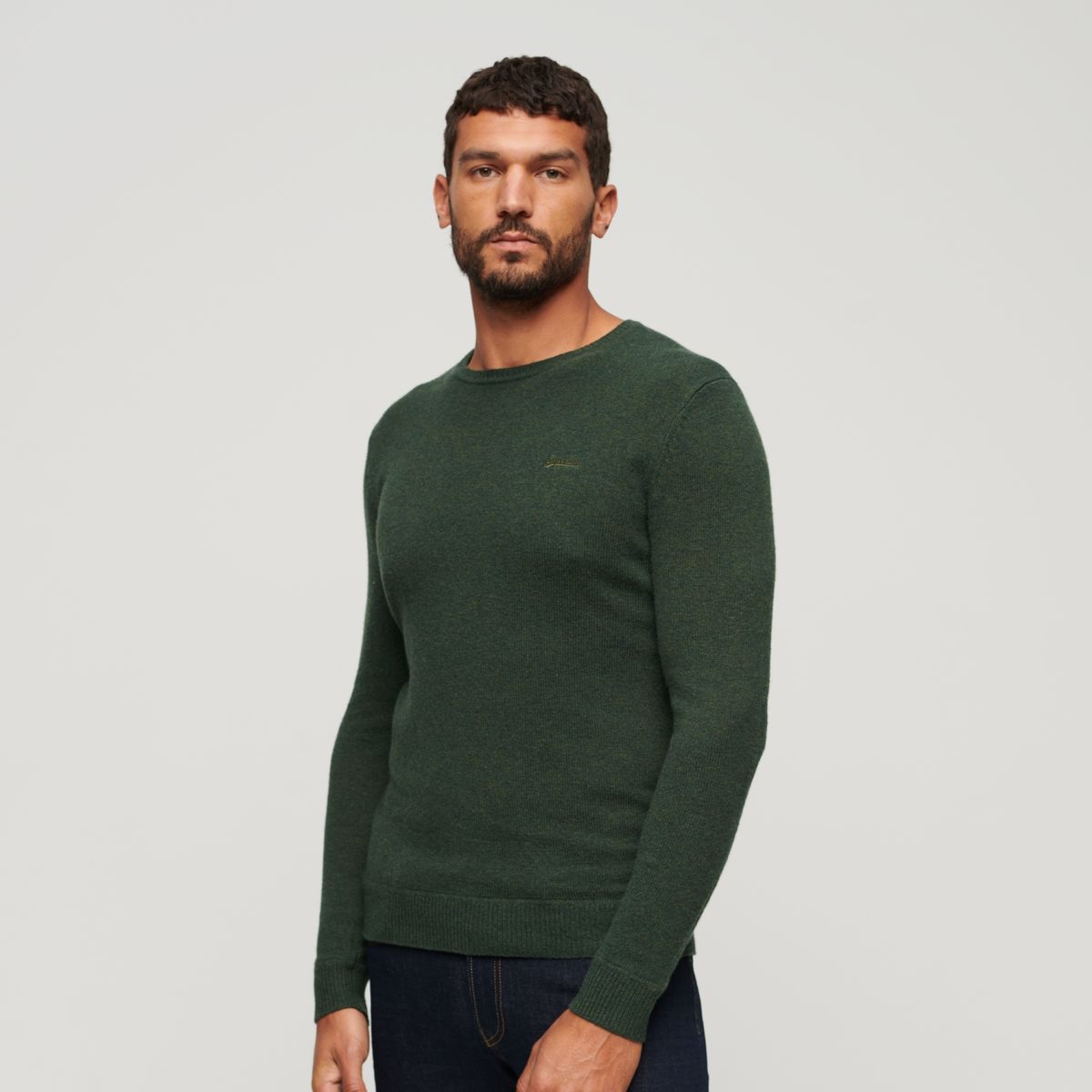 SUPERDRY - Sweater Liso Manga Larga Recto Hombre Superdry