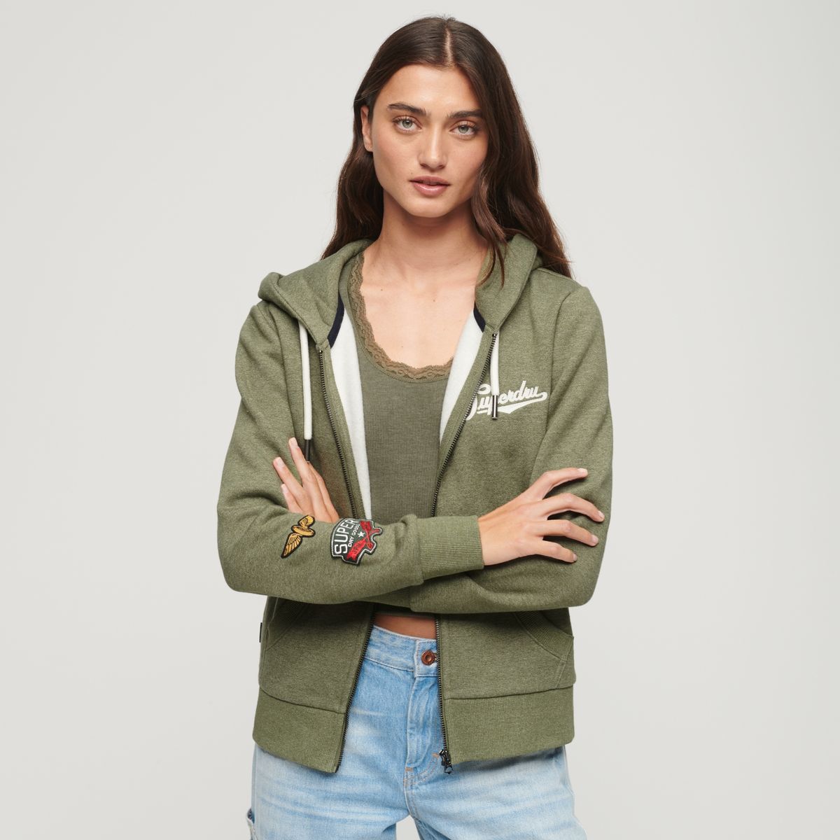 SUPERDRY - Polerón con Capucha Algodón Mujer Superdry