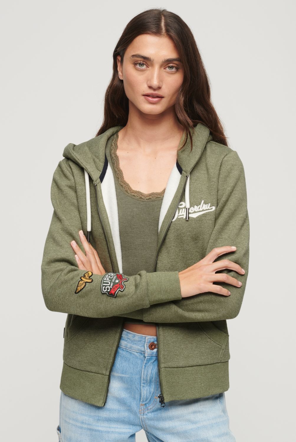SUPERDRY - Polerón con Capucha Algodón Mujer Superdry